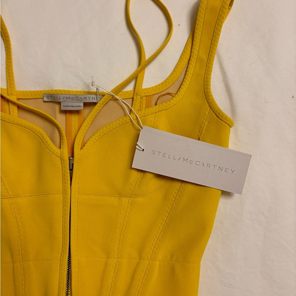Stella McCartney Scuba Bustier Top in Mimosa Yellow size 34